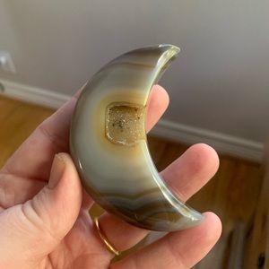 Quartz agate half moon